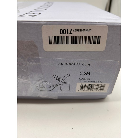 Aerosoles Cosmos Nude Leather Block Heel Platform Sandals Women's 5.5M NEW - Picture 9 of 11